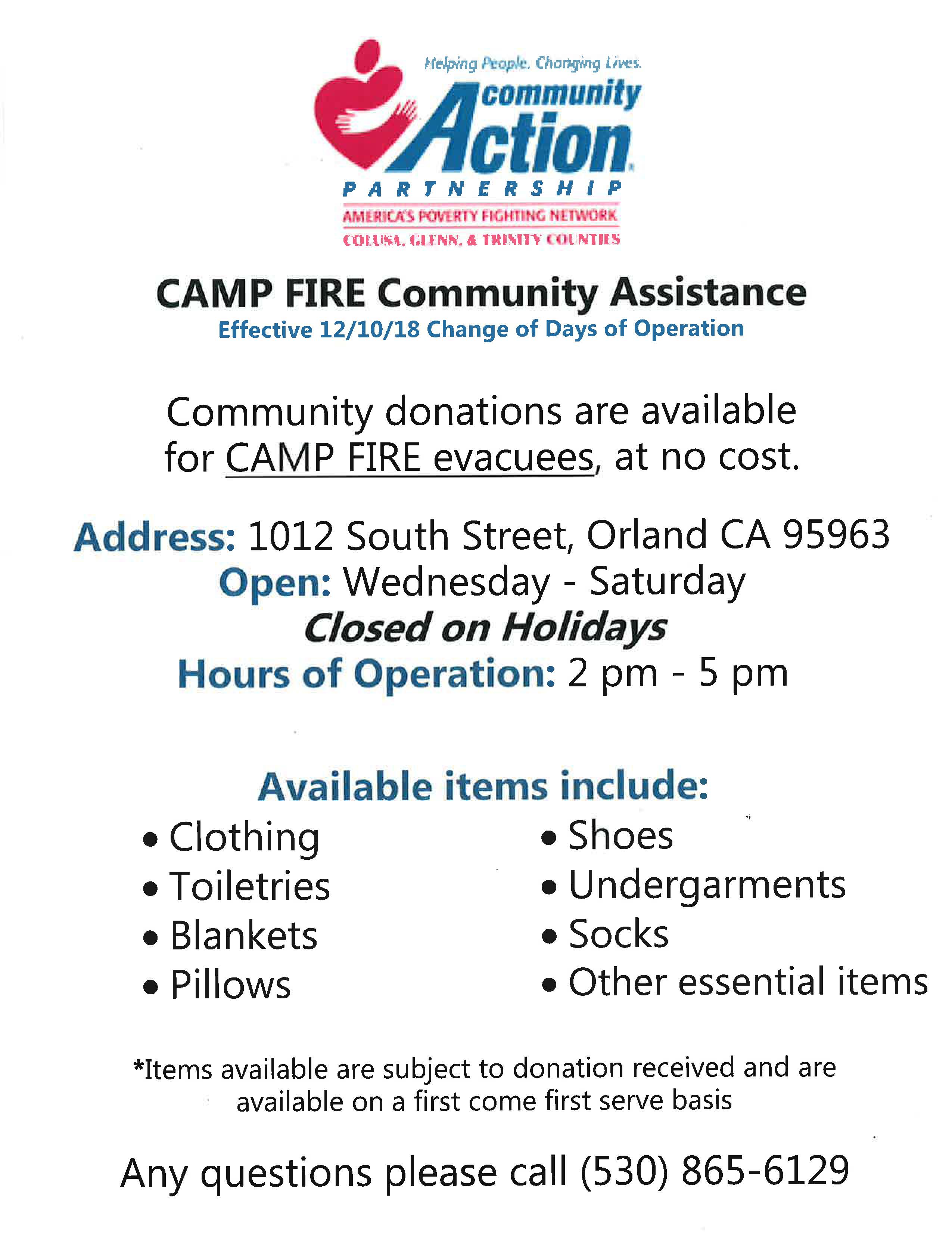 CAMP FIRE Community Assistance