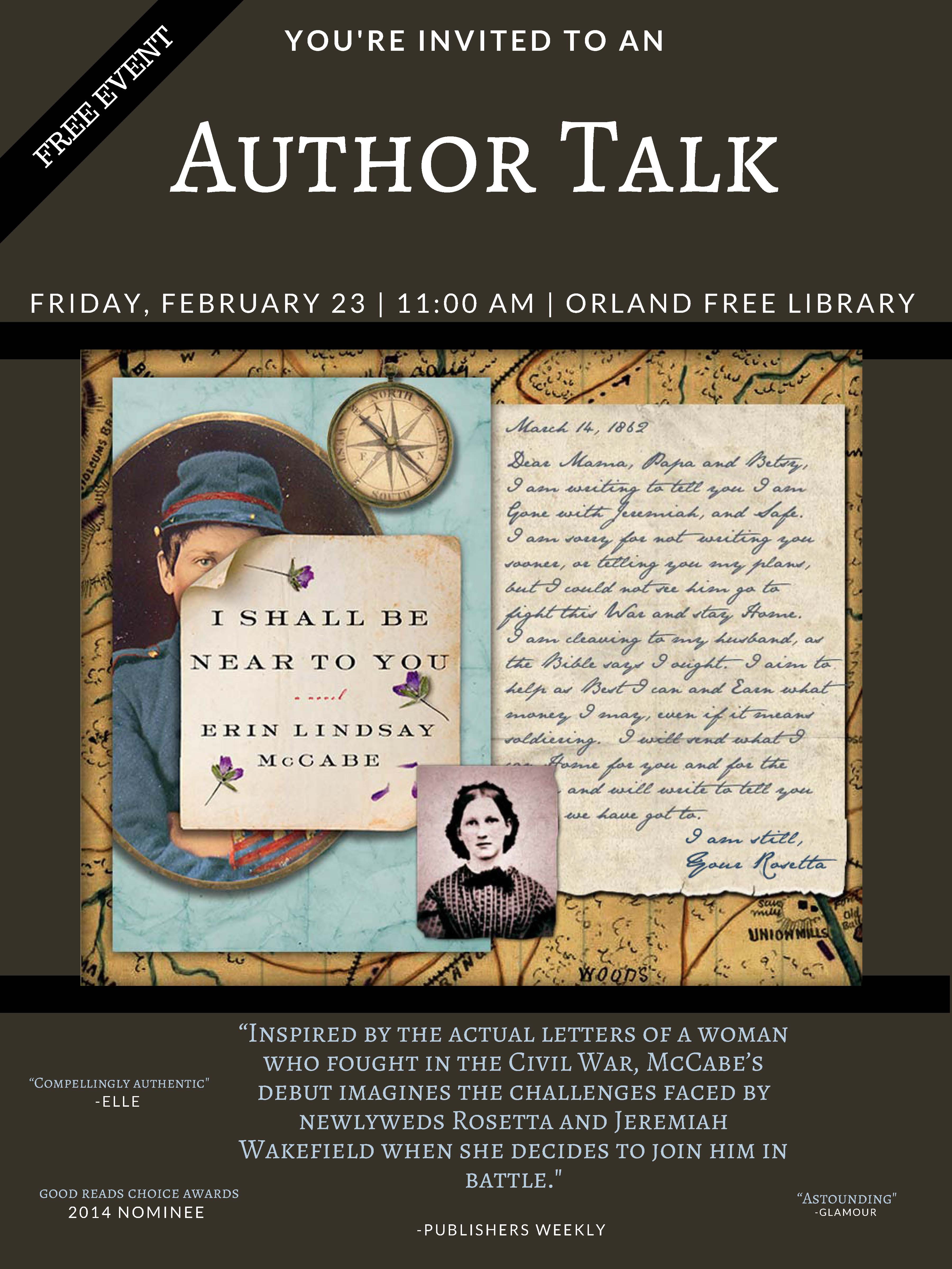 Author Talk- Erin McCabe poster